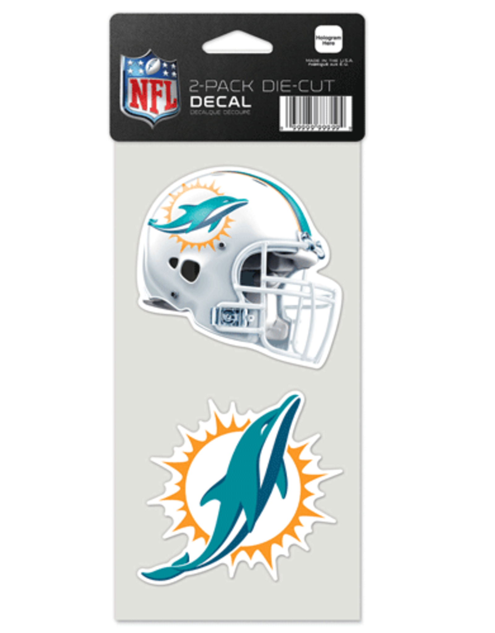 WINCRAFT Miami Dolphins 2-Pack 4x4 Perfect Cut Decals