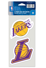 WINCRAFT Los Angeles Lakers 2-Pack 4x4 Perfect Cut Decals