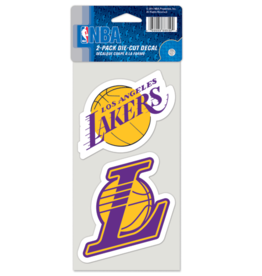 WINCRAFT Los Angeles Lakers 2-Pack 4x4 Perfect Cut Decals