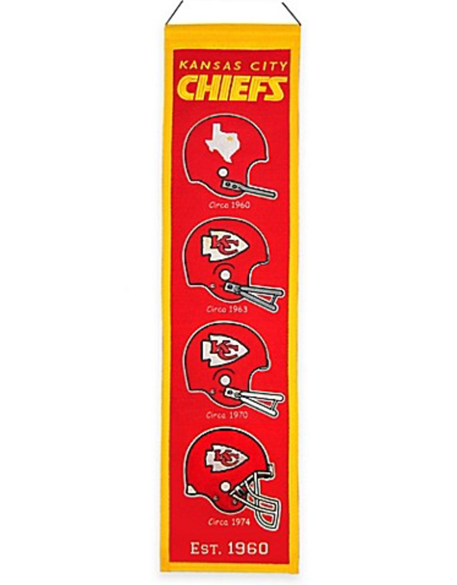 WINNING STREAK SPORTS Kansas City Chiefs 8x32 Wool Heritage Banner