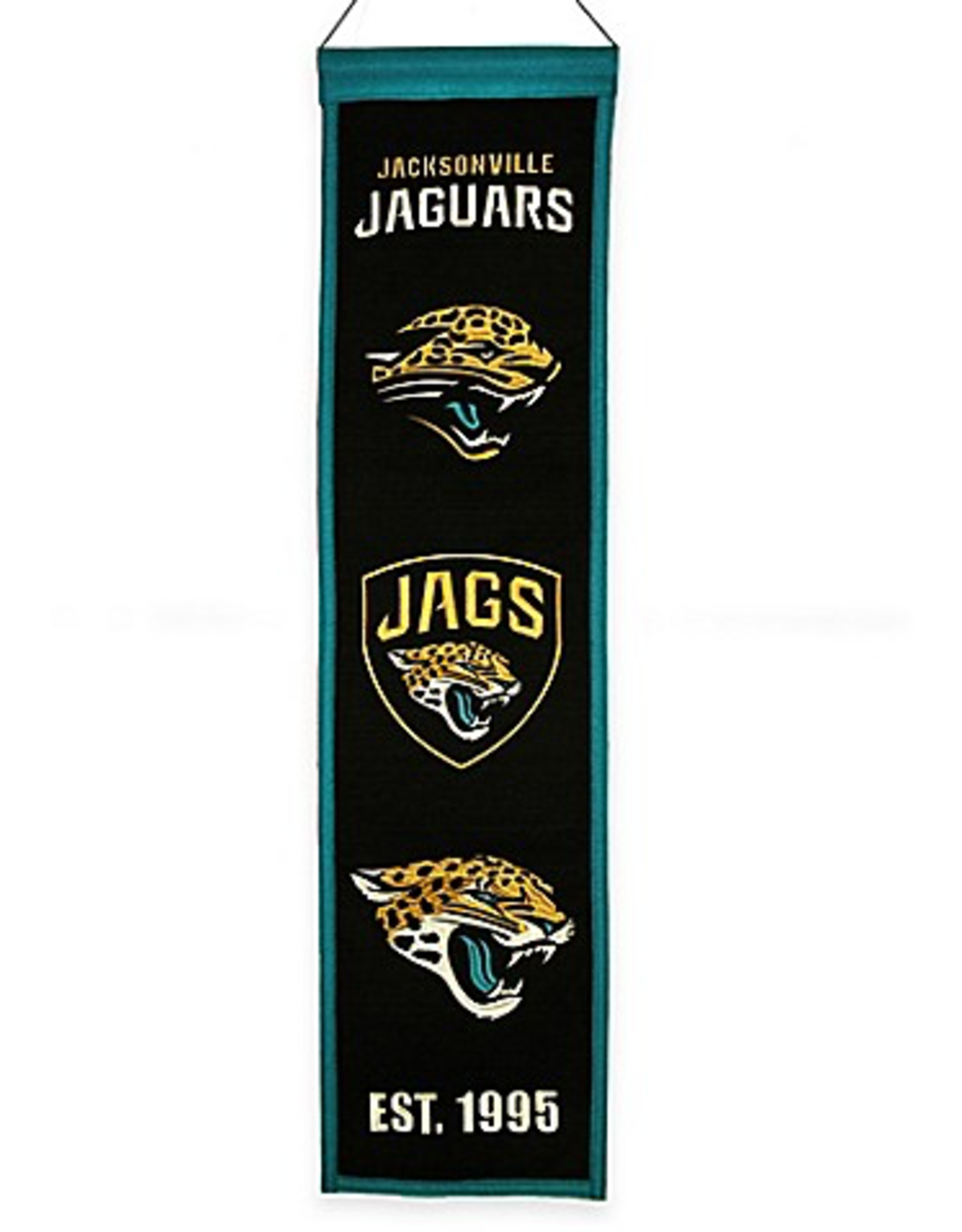 WINNING STREAK SPORTS Jacksonville Jaguars 8x32 Wool Heritage Banner