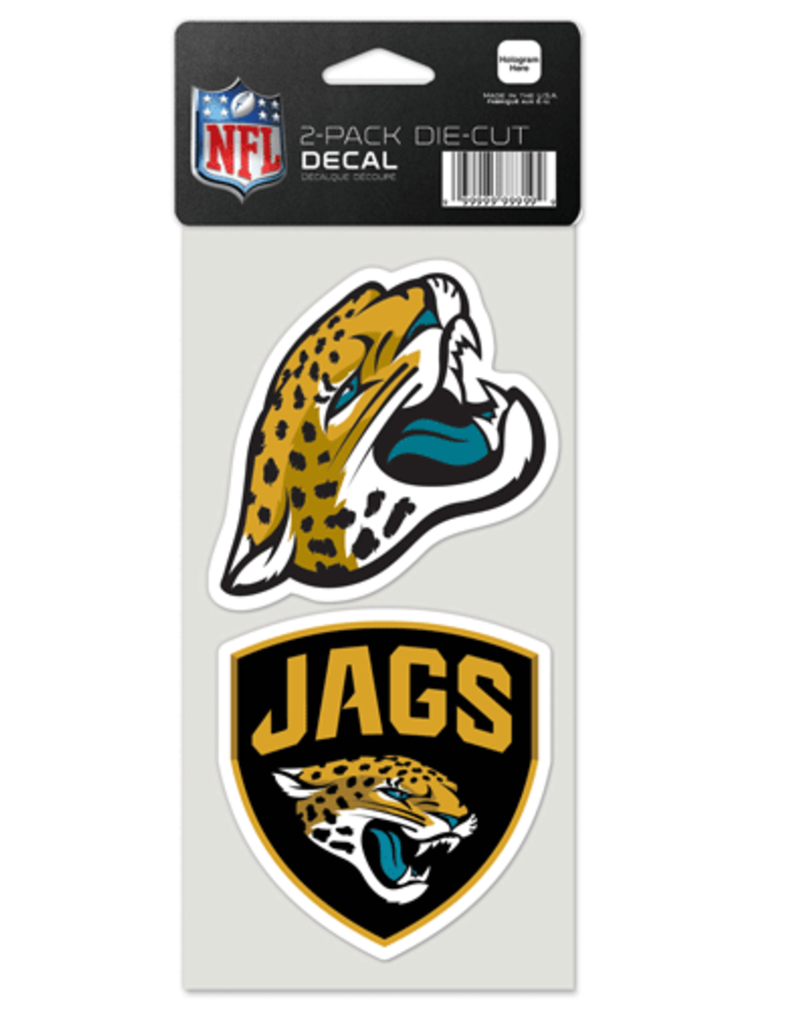 WINCRAFT Jacksonville Jaguars 2-Pack 4x4 Perfect Cut Decals