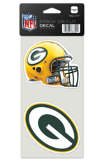 WINCRAFT Green Bay Packers 2-Pack 4x4 Perfect Cut Decals