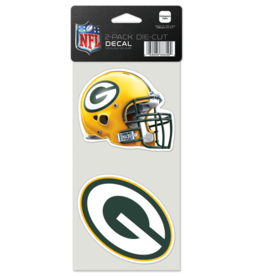 WINCRAFT Green Bay Packers 2-Pack 4x4 Perfect Cut Decals