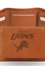 RICO INDUSTRIES Detriot Lions Vintage Leather Trifold Wallet