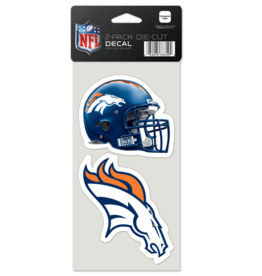 WINCRAFT Denver Broncos 2-Pack 4x4 Perfect Cut Decals