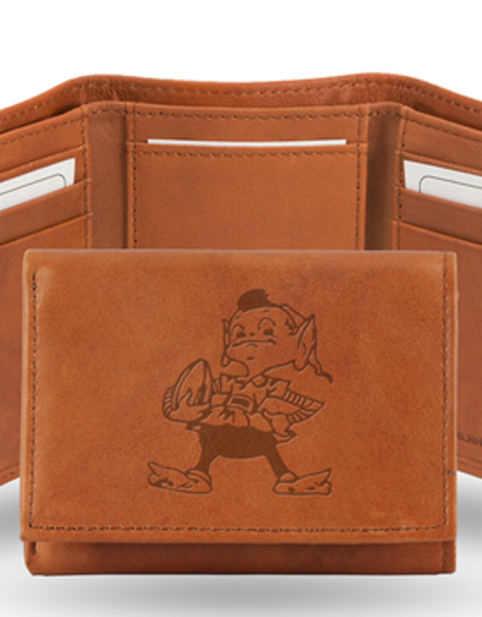 RICO INDUSTRIES Cleveland Browns Vintage Leather Trifold Wallet