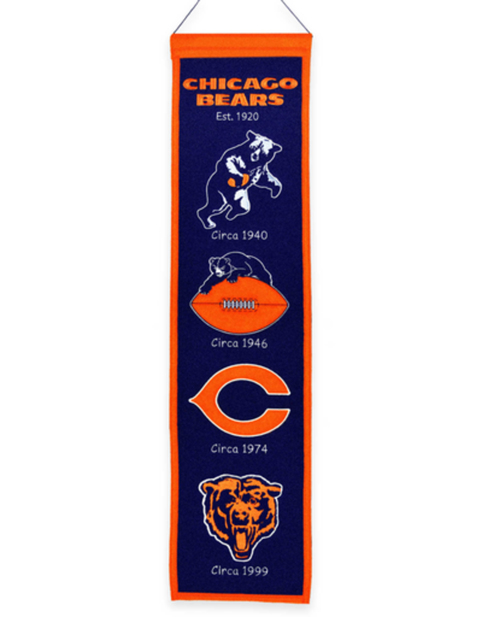 WINNING STREAK SPORTS Chicago Bears 8x32 Wool Heritage Banner