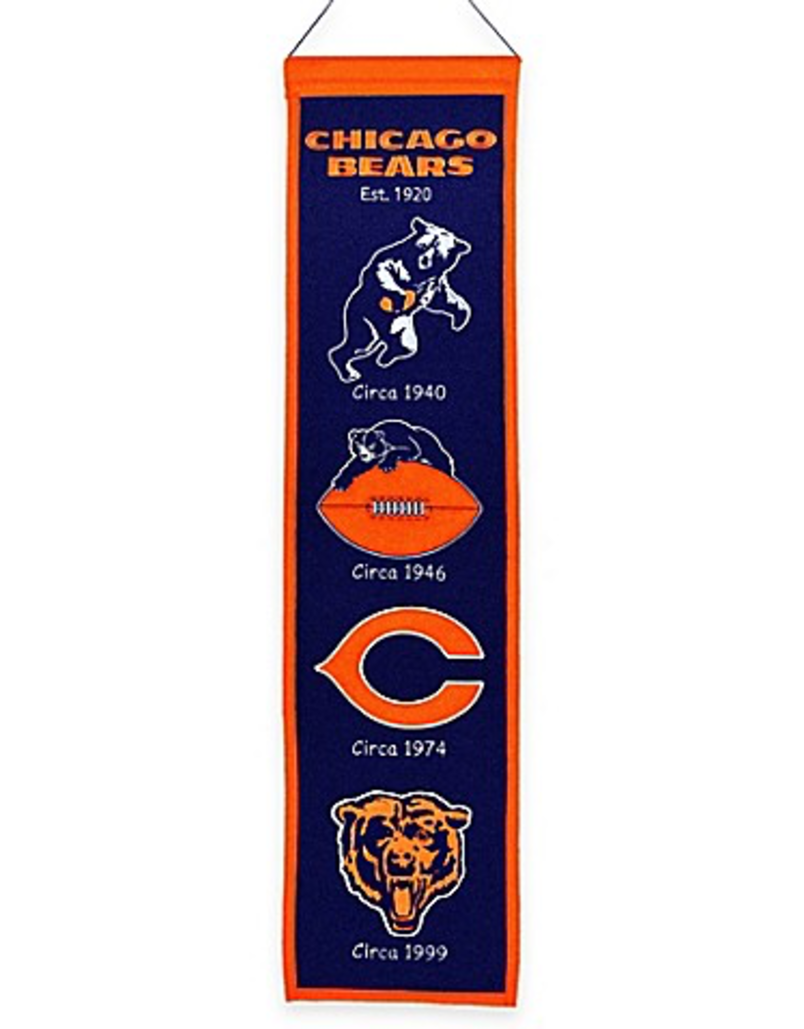 WINNING STREAK SPORTS Chicago Bears 8x32 Wool Heritage Banner