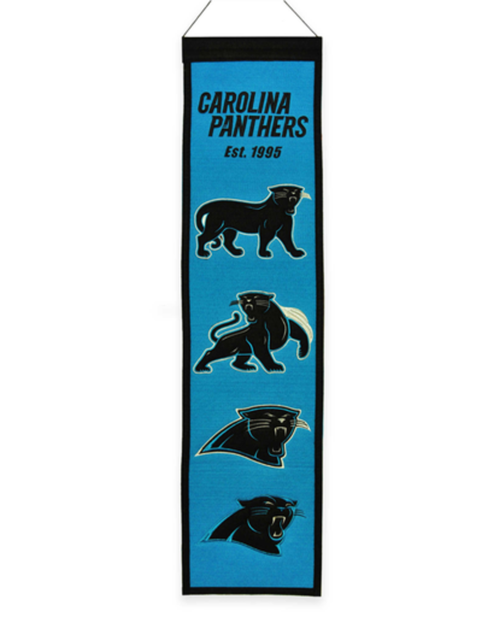 WINNING STREAK SPORTS Carolina Panthers 8x32 Wool Heritage Banner