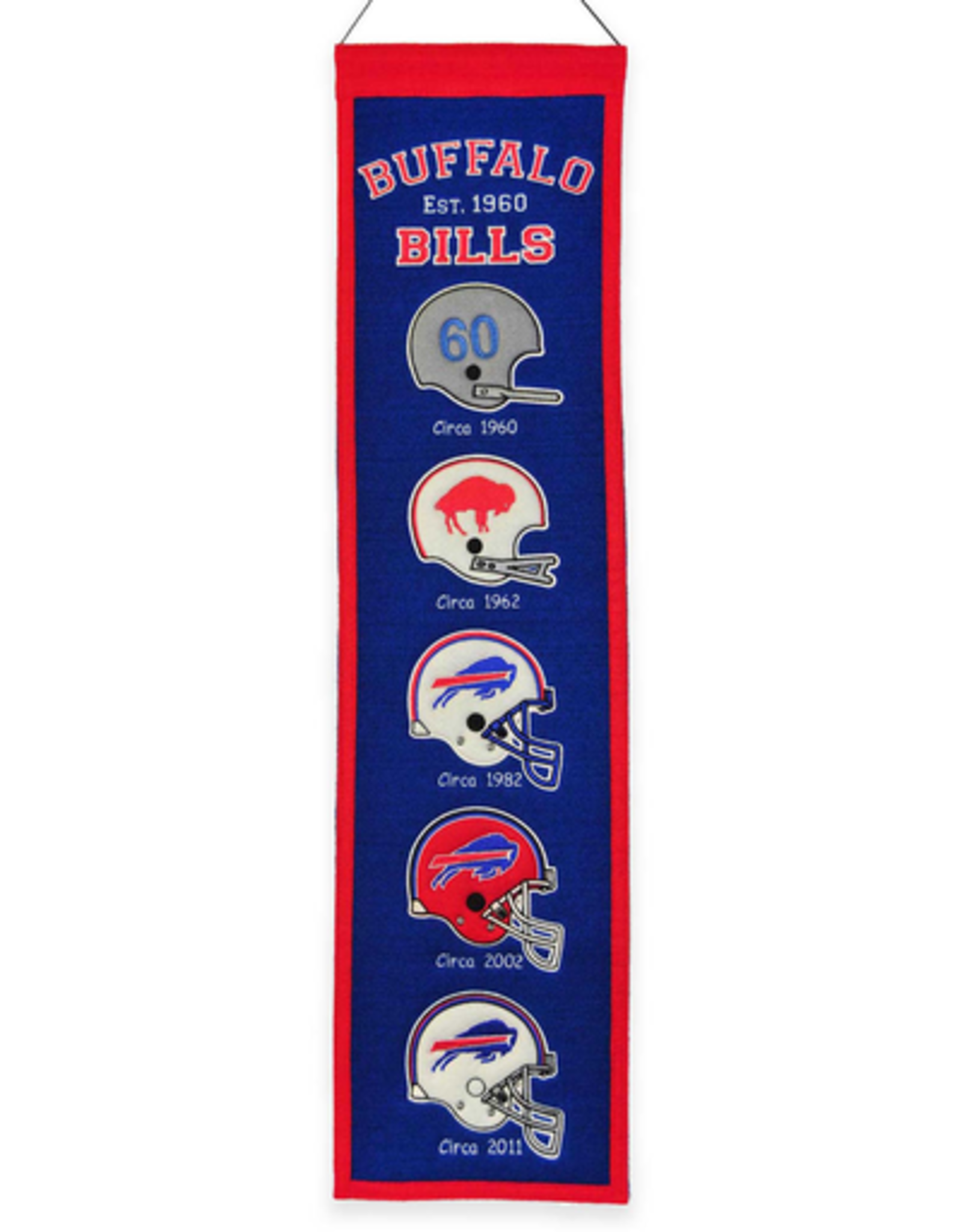 WINNING STREAK SPORTS Buffalo Bills 8x32 Wool Heritage Banner