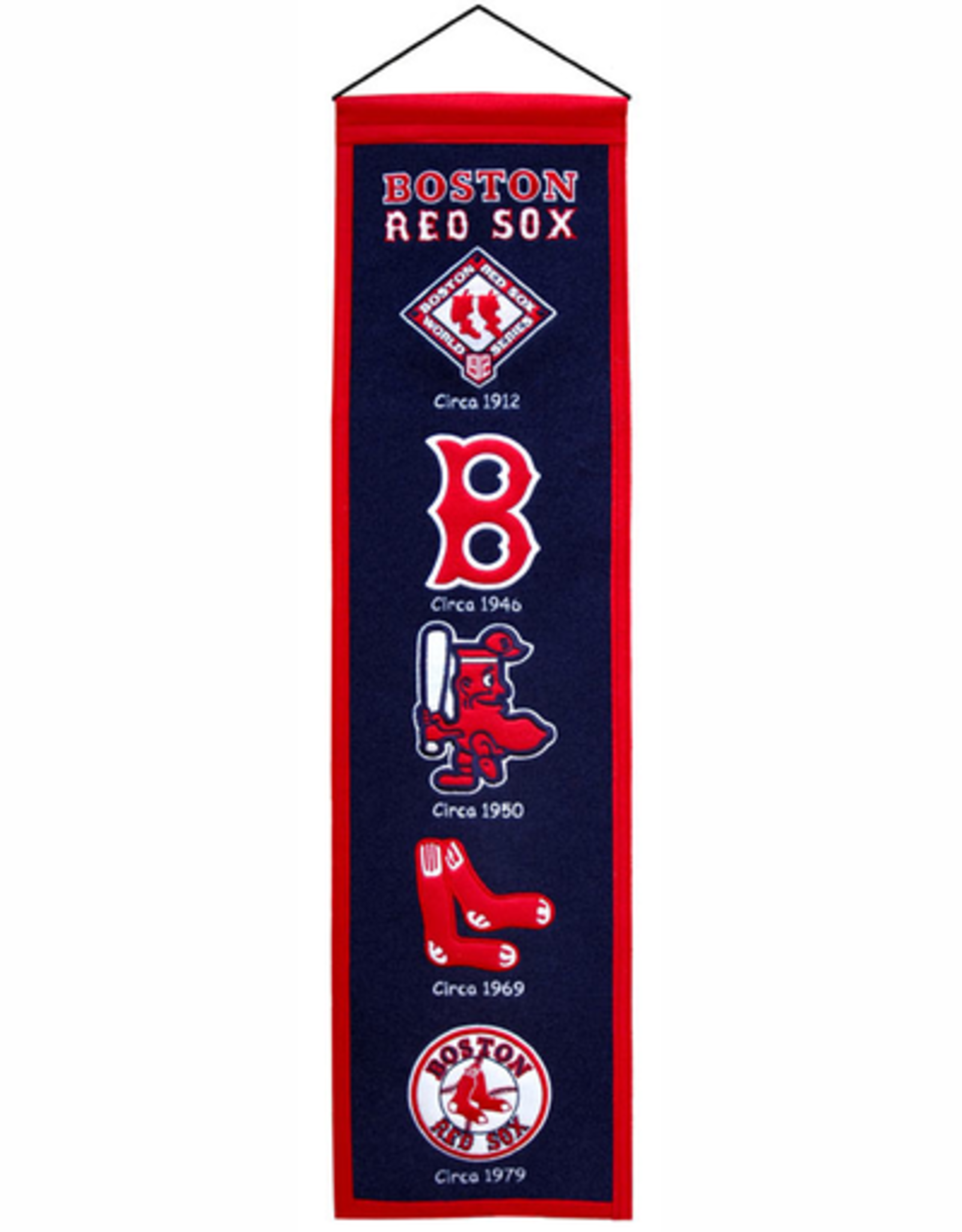 WINNING STREAK SPORTS Boston Red Sox 8x32 Wool Heritage Banner