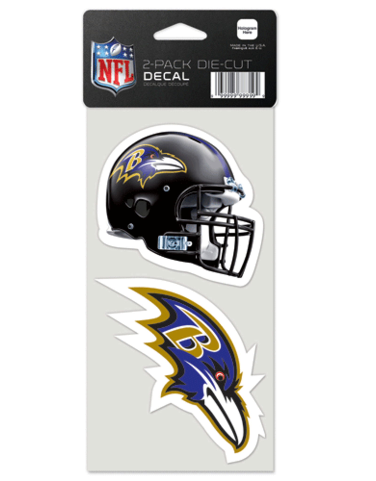 WINCRAFT Baltimore Ravens 2-Pack 4x4 Perfect Cut Decals