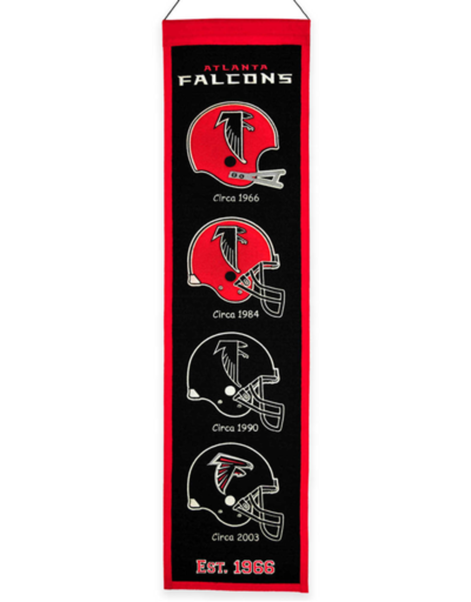 WINNING STREAK SPORTS Atlanta Falcons 8x32 Wool Heritage Banner