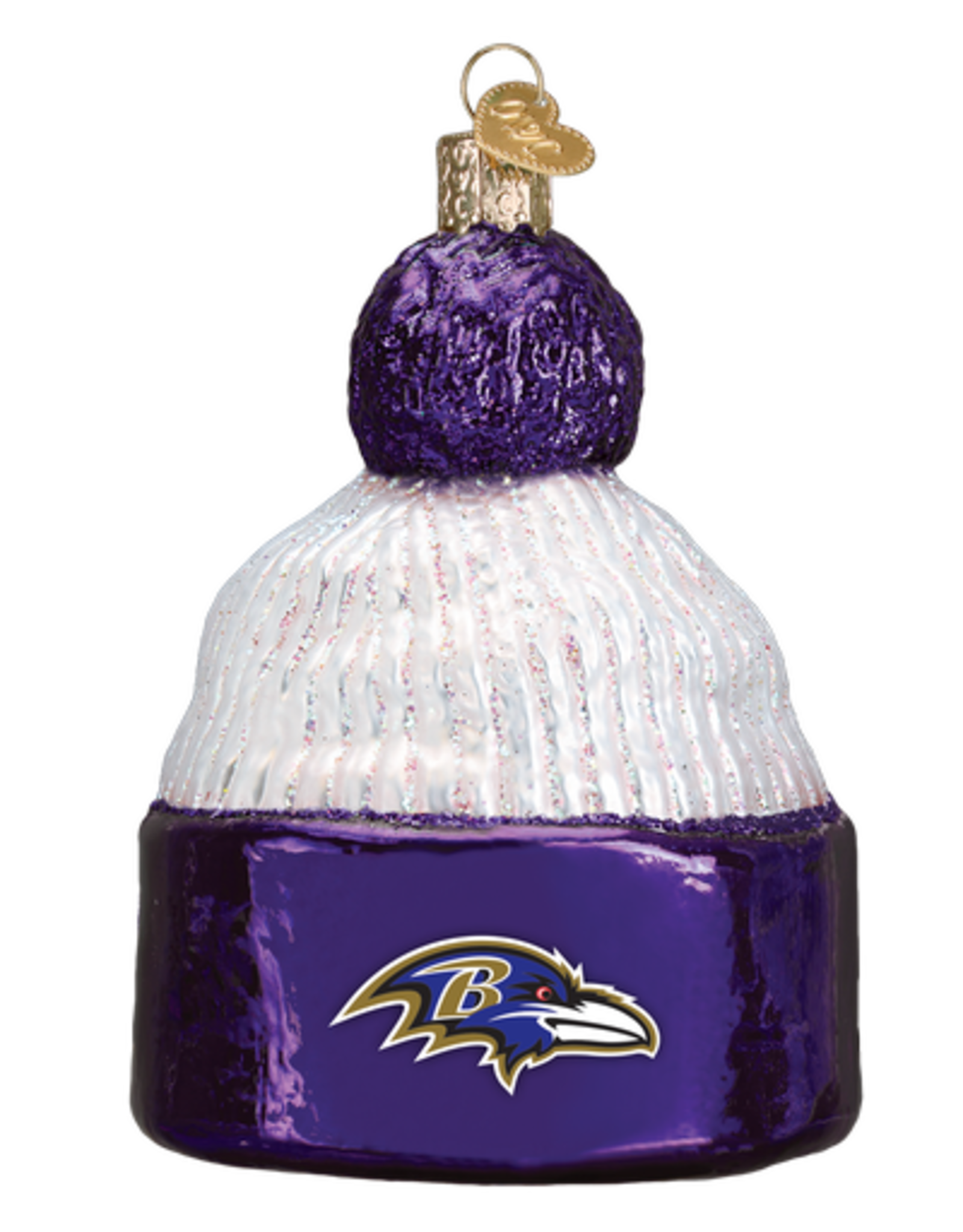 OLD WORLD CHRISTMAS Baltimore Ravens Beanie Ornament