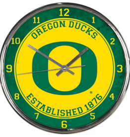 WINCRAFT Oregon Ducks Round Chrome Clock