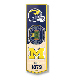 YOU THE FAN Michigan Wolverines 3D StadiumView 6x19 Banner