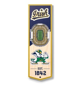 YOU THE FAN Notre Dame Notre Dame 3D StadiumView 6x19 Banner