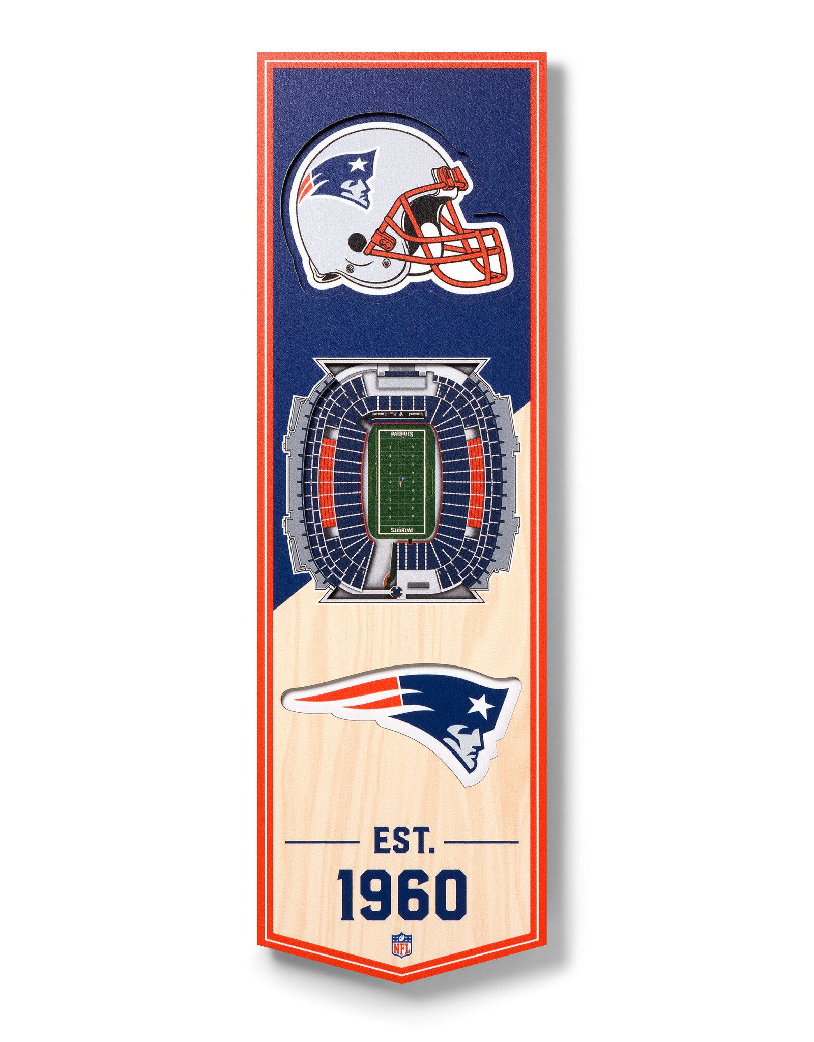 YOU THE FAN New England Patriots 3D StadiumView 6x19 Banner