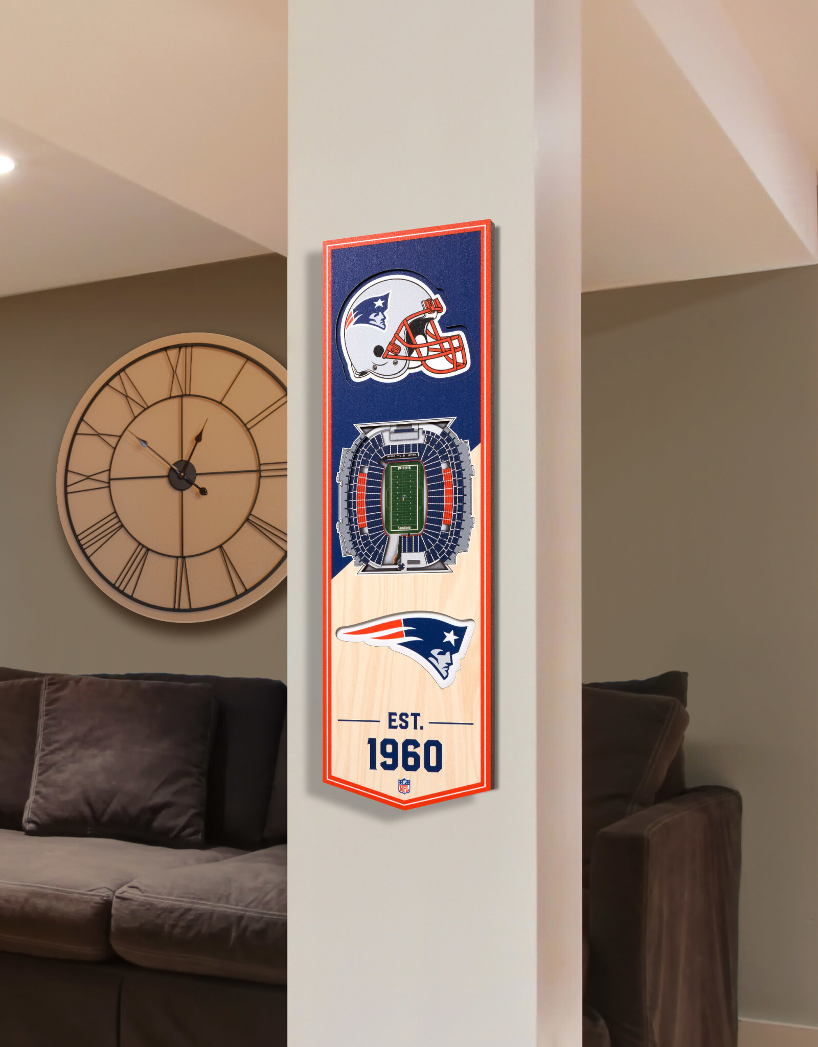 YOU THE FAN New England Patriots 3D StadiumView 6x19 Banner