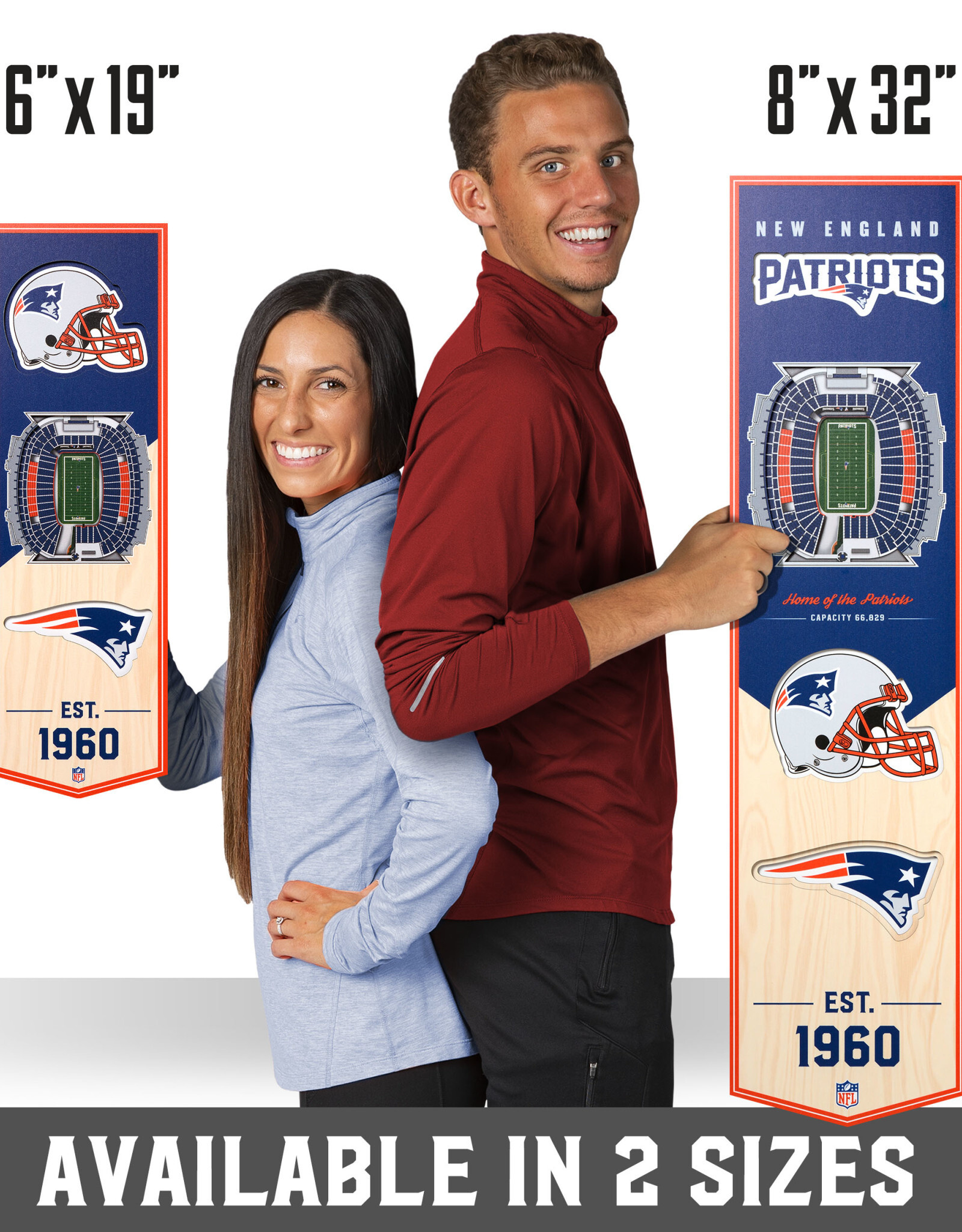 YOU THE FAN New England Patriots 3D StadiumView 6x19 Banner