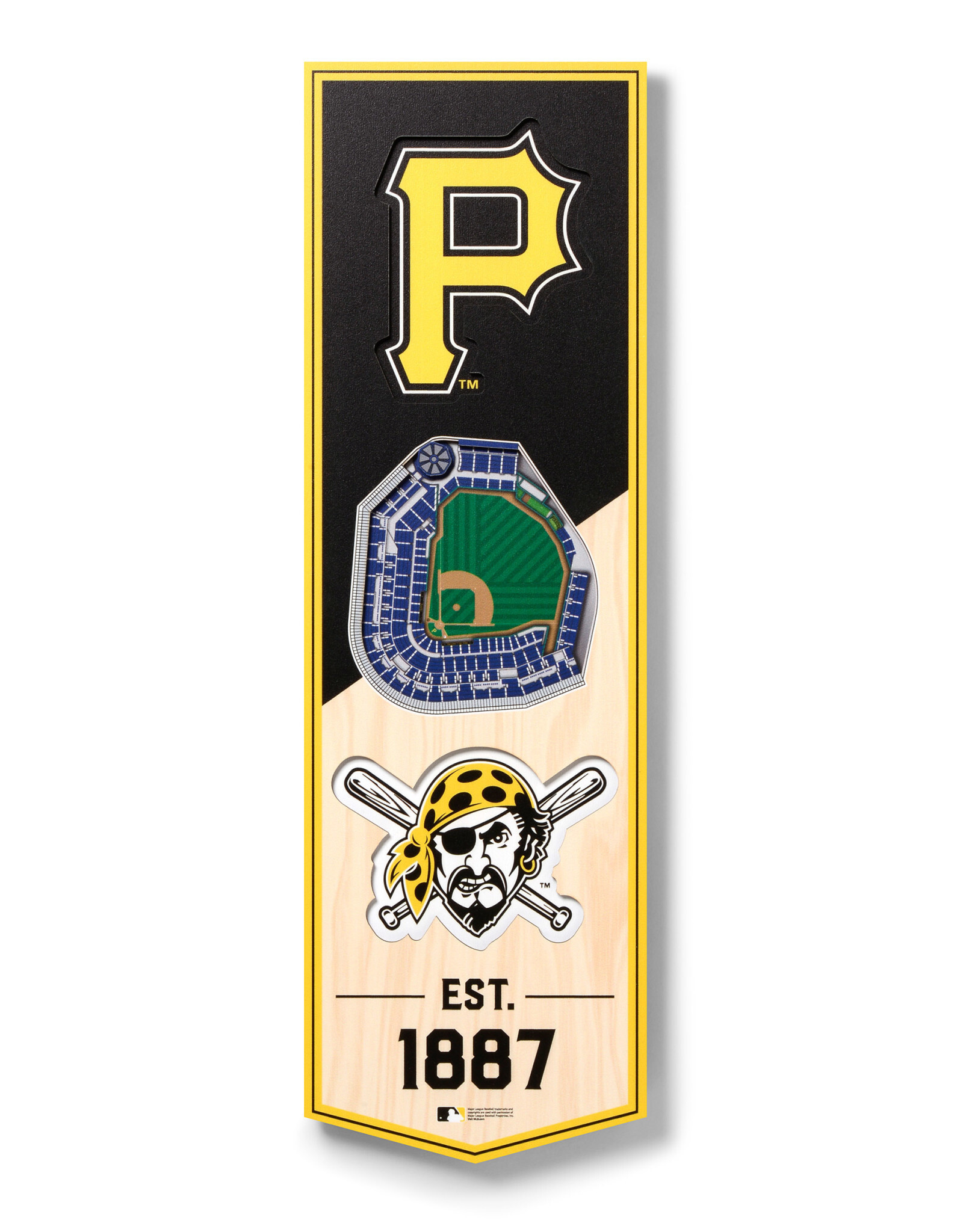 YOU THE FAN Pittsburgh Pirates 3D StadiumView 6x19 Banner