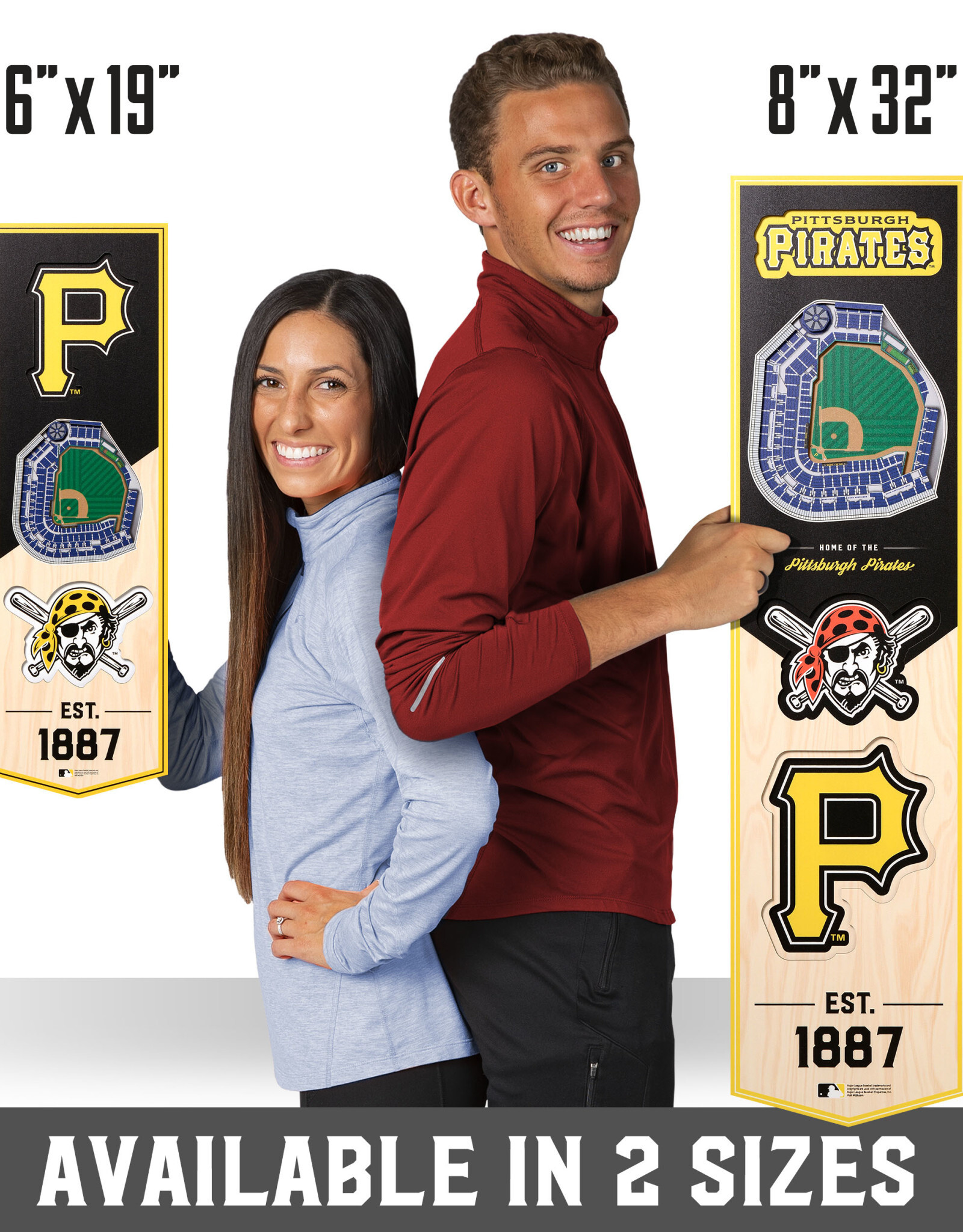 YOU THE FAN Pittsburgh Pirates 3D StadiumView 6x19 Banner