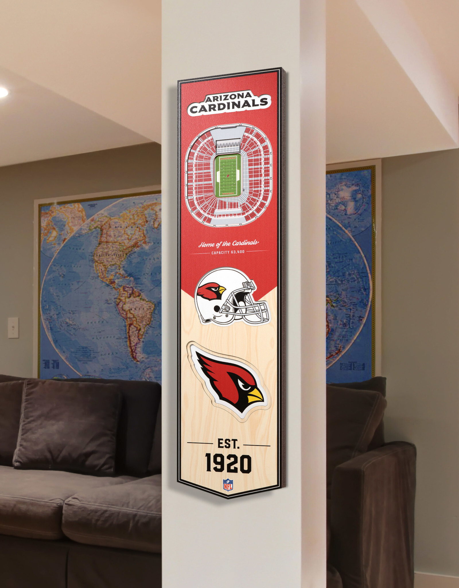 YOU THE FAN Arizona Cardinals 3D StadiumView 8x32 Banner