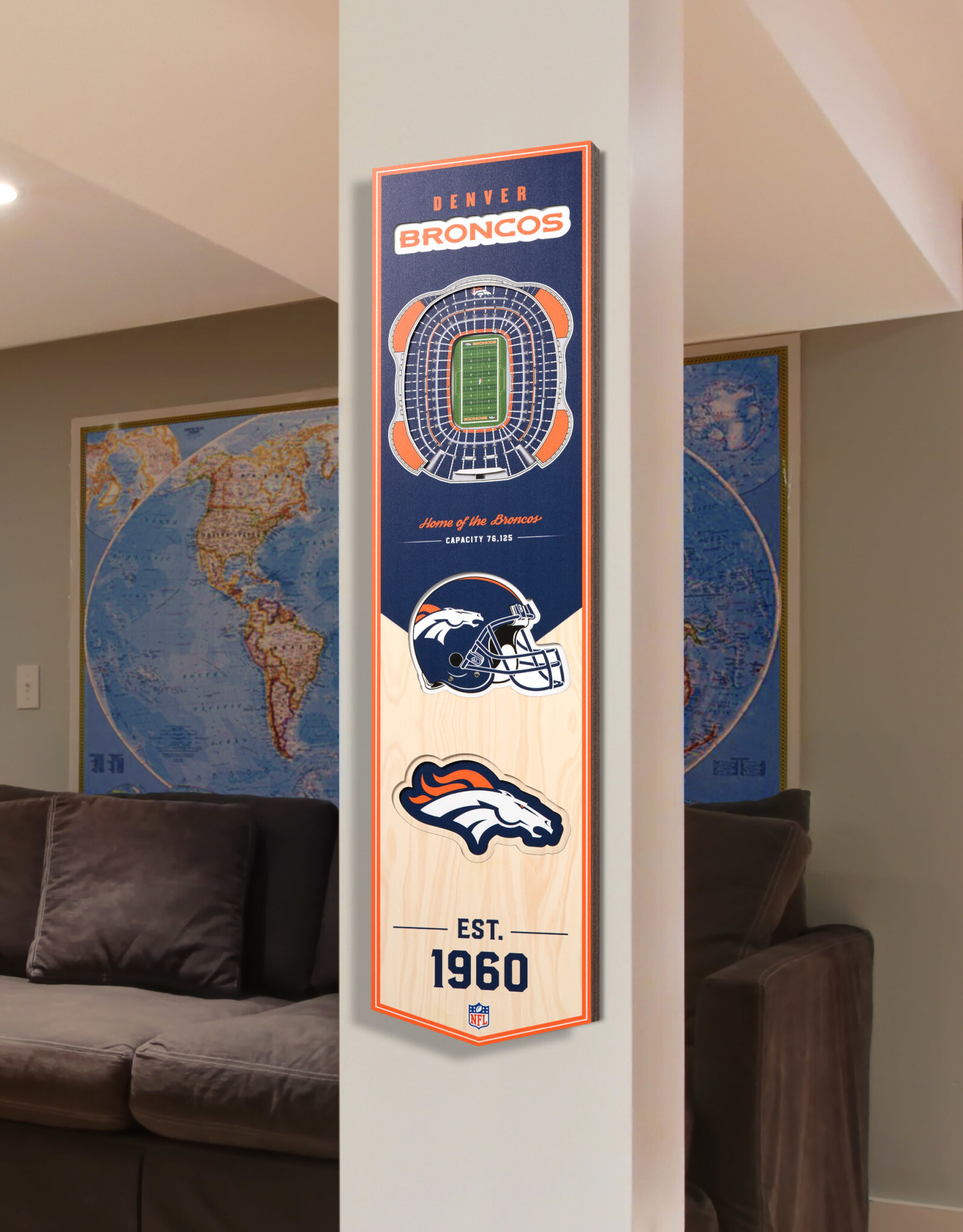 YOU THE FAN Denver Broncos 3D StadiumView 8x32 Banner