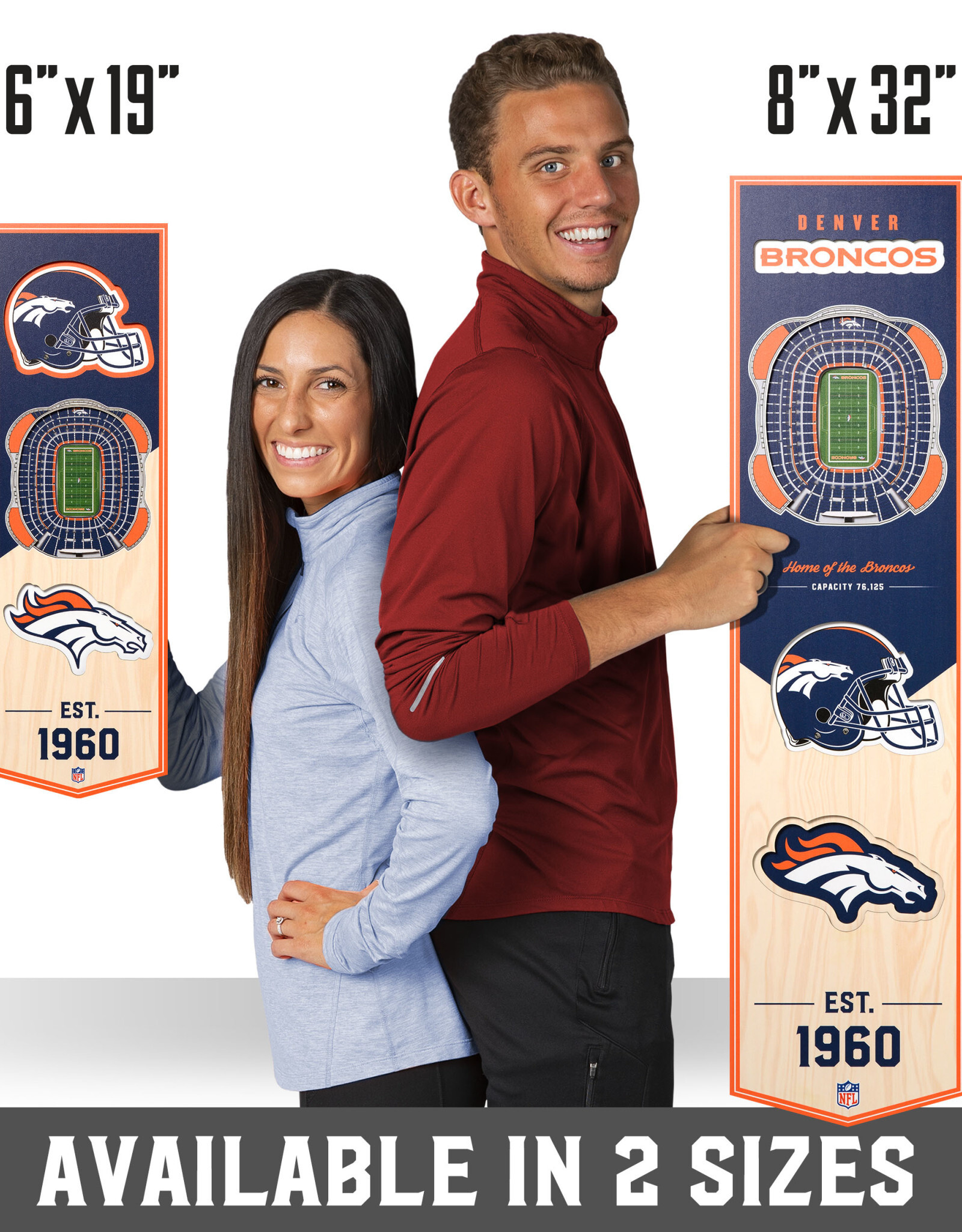 YOU THE FAN Denver Broncos 3D StadiumView 8x32 Banner