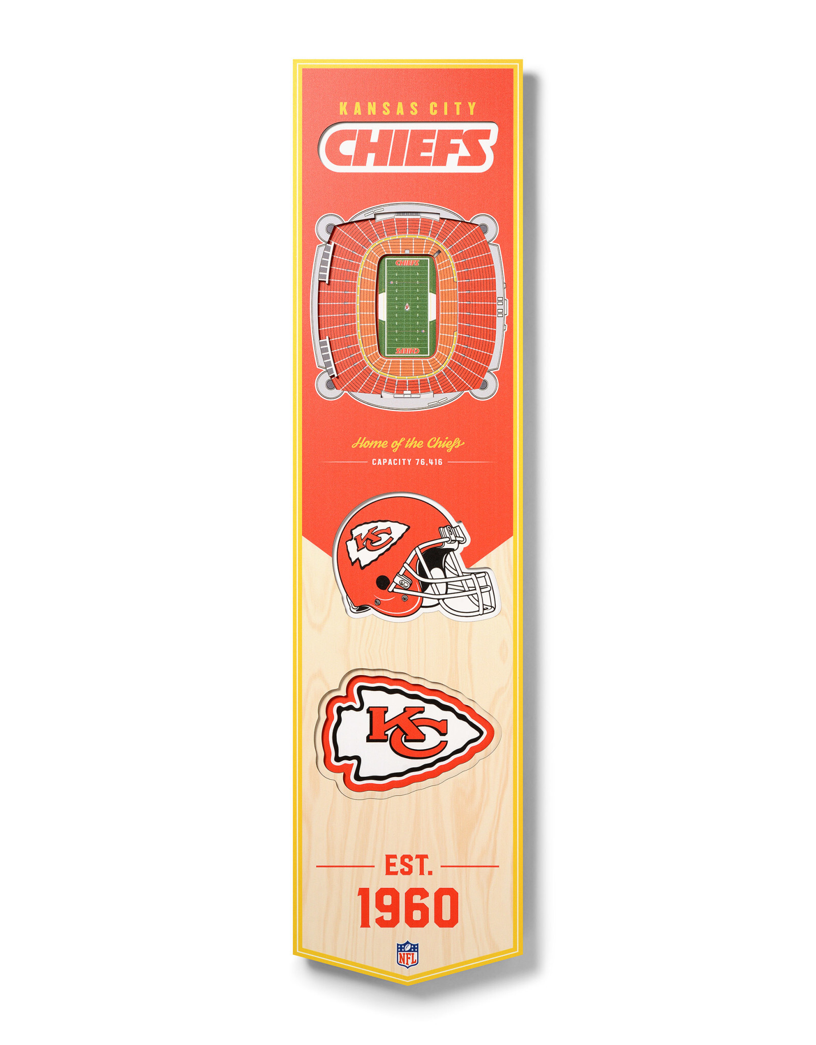 YOU THE FAN Kansas City Chiefs 3D StadiumView 8x32 Banner