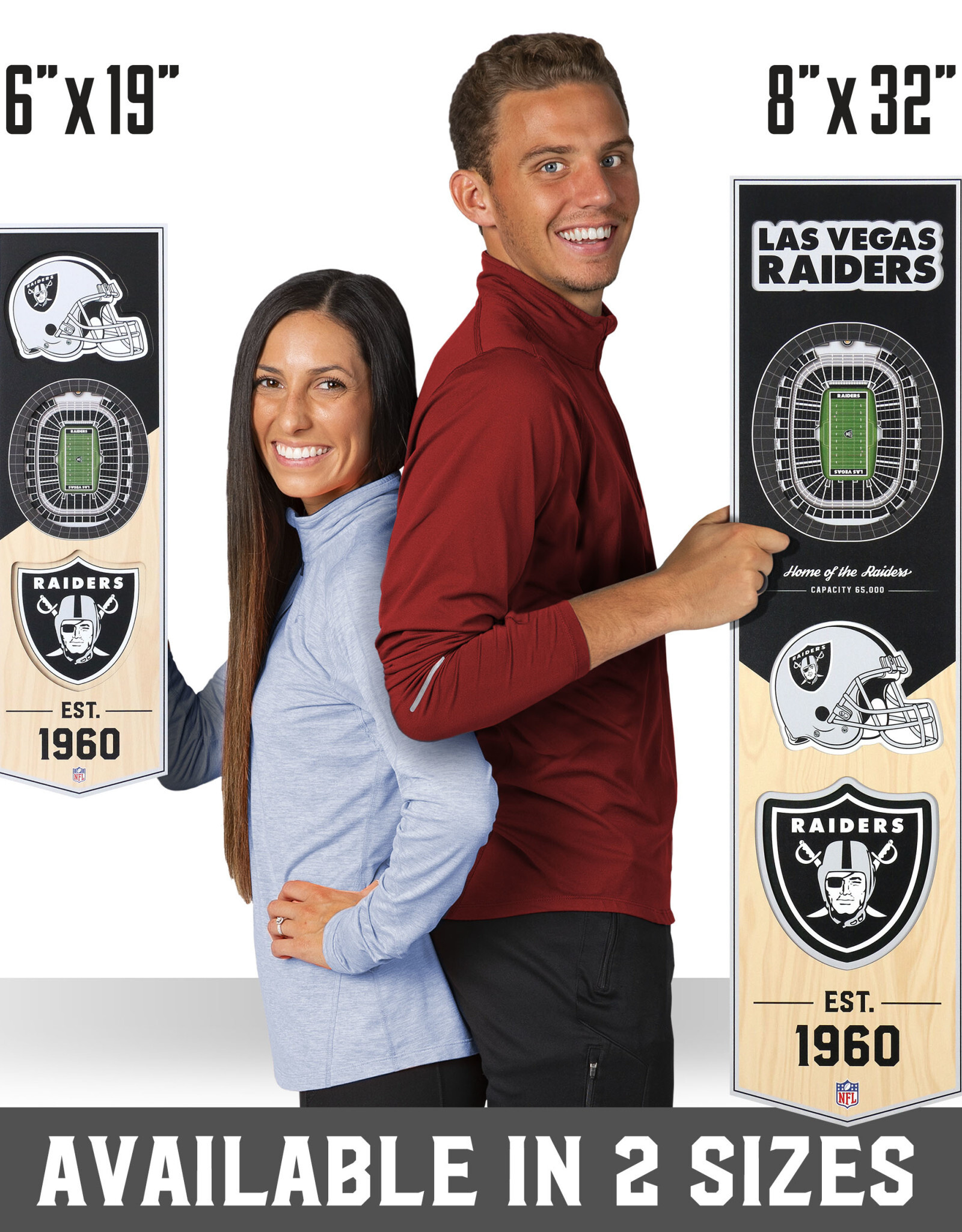 YOU THE FAN Las Vegas Raiders 3D StadiumView 8x32 Banner