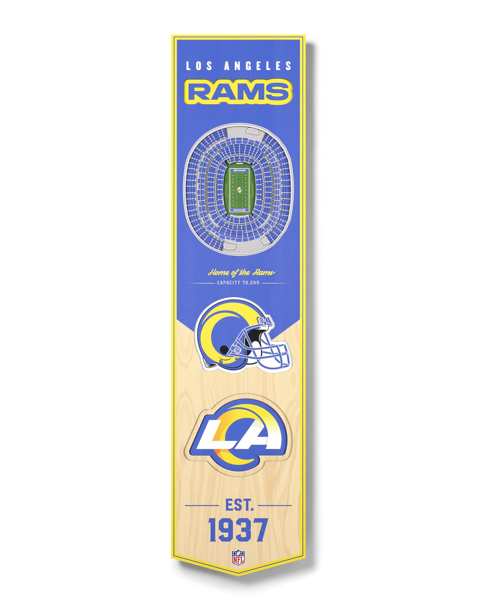 YOU THE FAN Los Angeles Rams 3D StadiumView 8x32 Banner