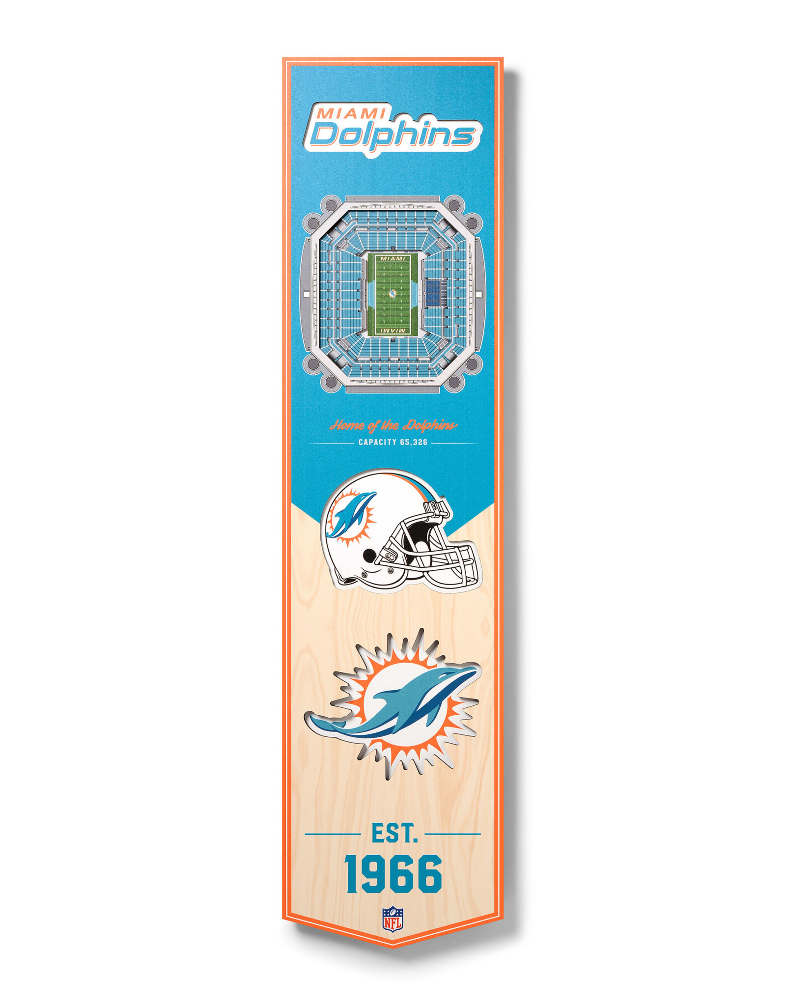 YOU THE FAN Miami Dolphins 3D StadiumView 8x32 Banner