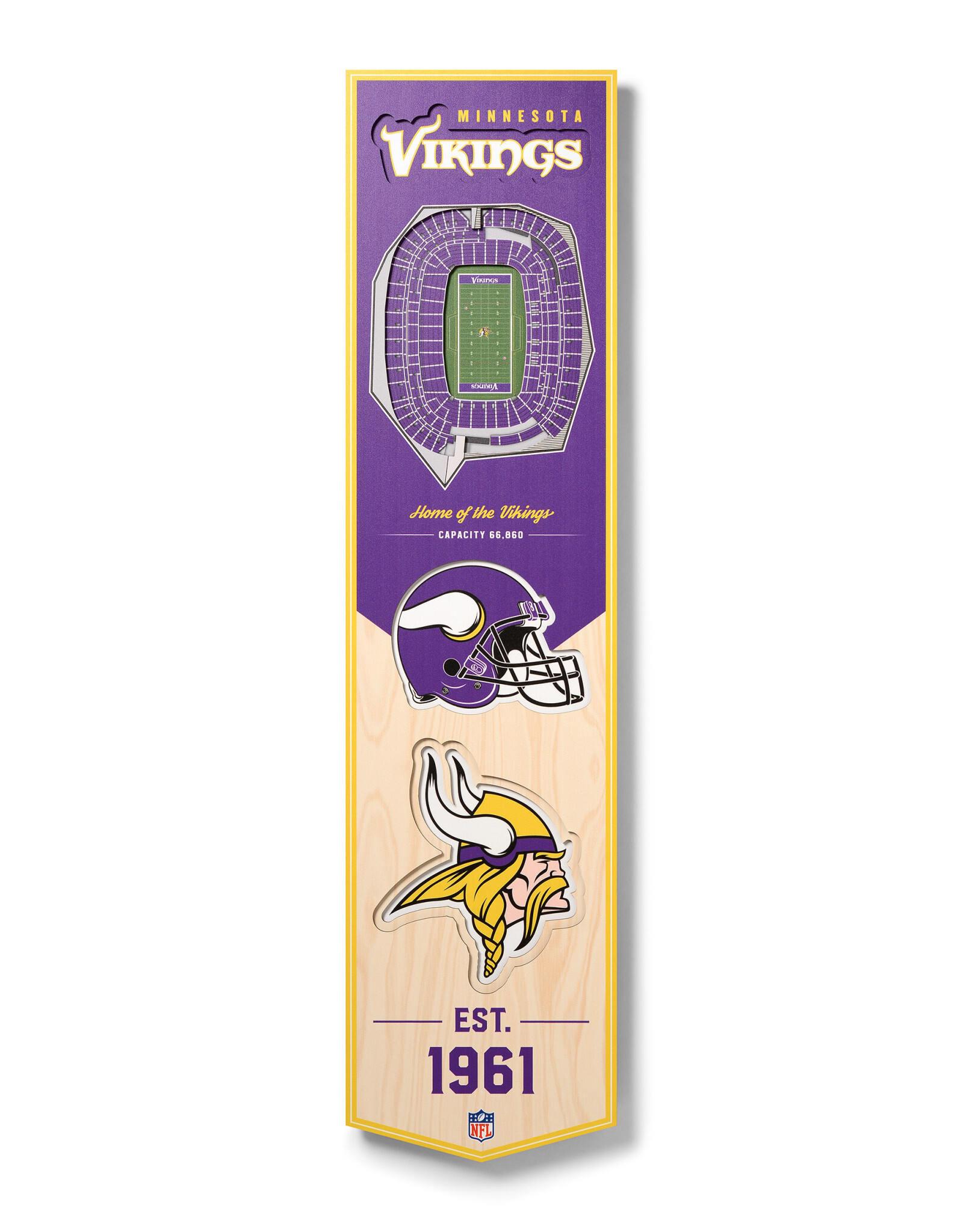 YOU THE FAN Minnesota Vikings 3D StadiumView 8x32 Banner