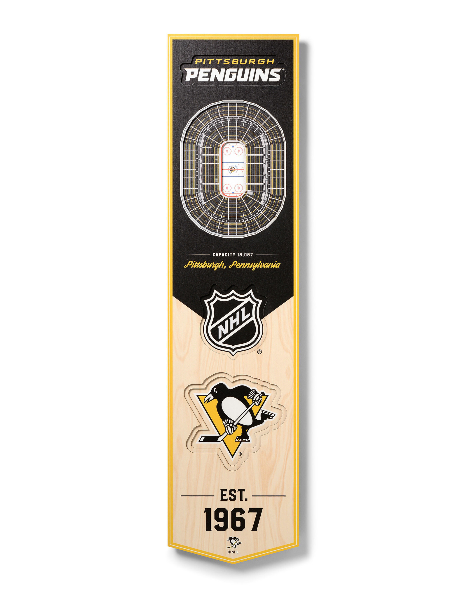 YOU THE FAN Pittsburgh Penguins 3D StadiumView 8x32 Banner