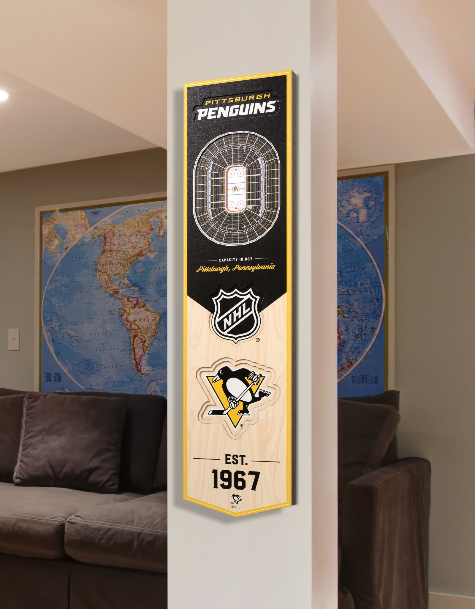 YOU THE FAN Pittsburgh Penguins 3D StadiumView 8x32 Banner