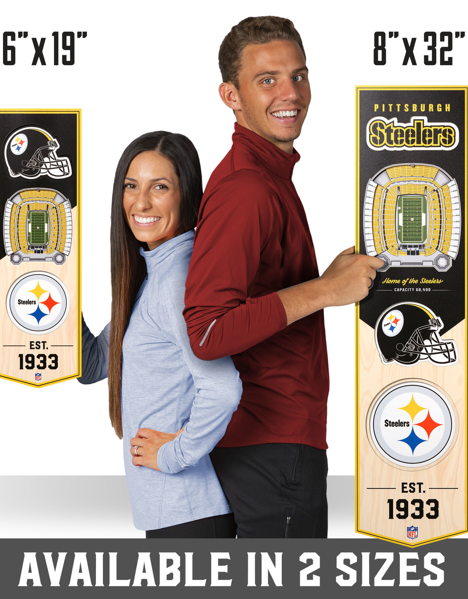 YOU THE FAN Pittsburgh Steelers 3D StadiumView 8x32 Banner