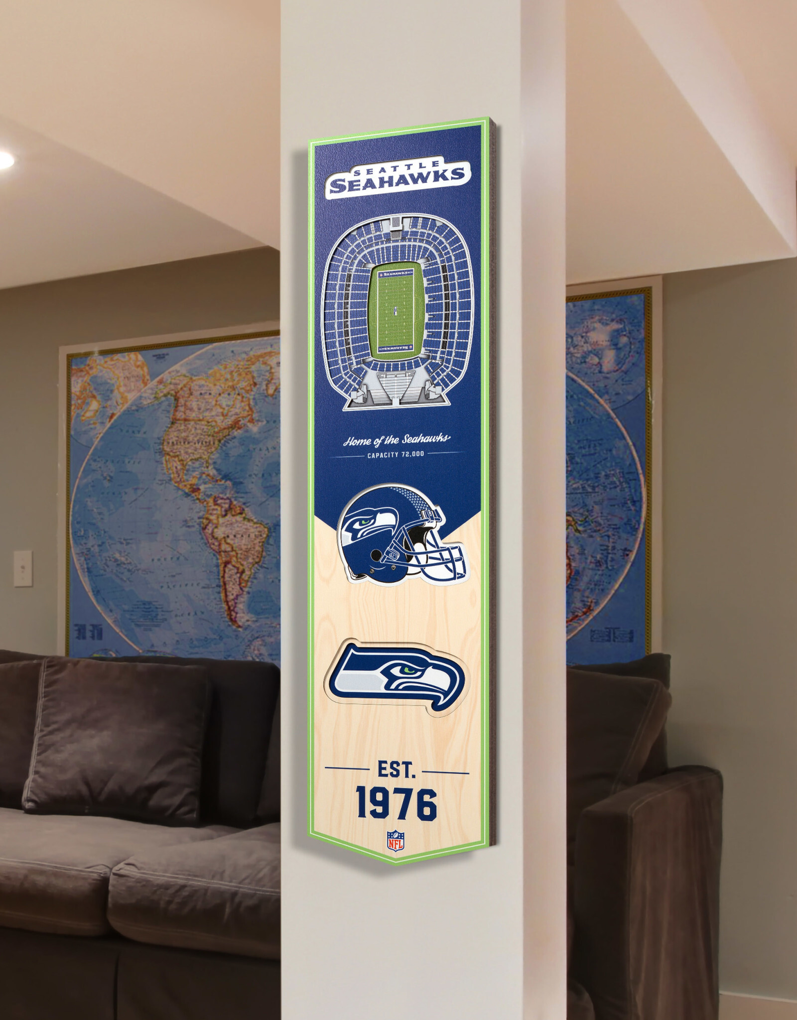 YOU THE FAN Seattle Seahawks 3D StadiumView 8x32 Banner