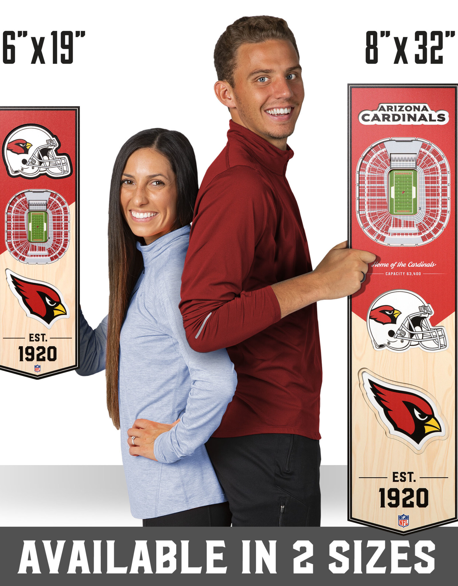 YOU THE FAN Arizona Cardinals 3D StadiumView 6x19 Banner