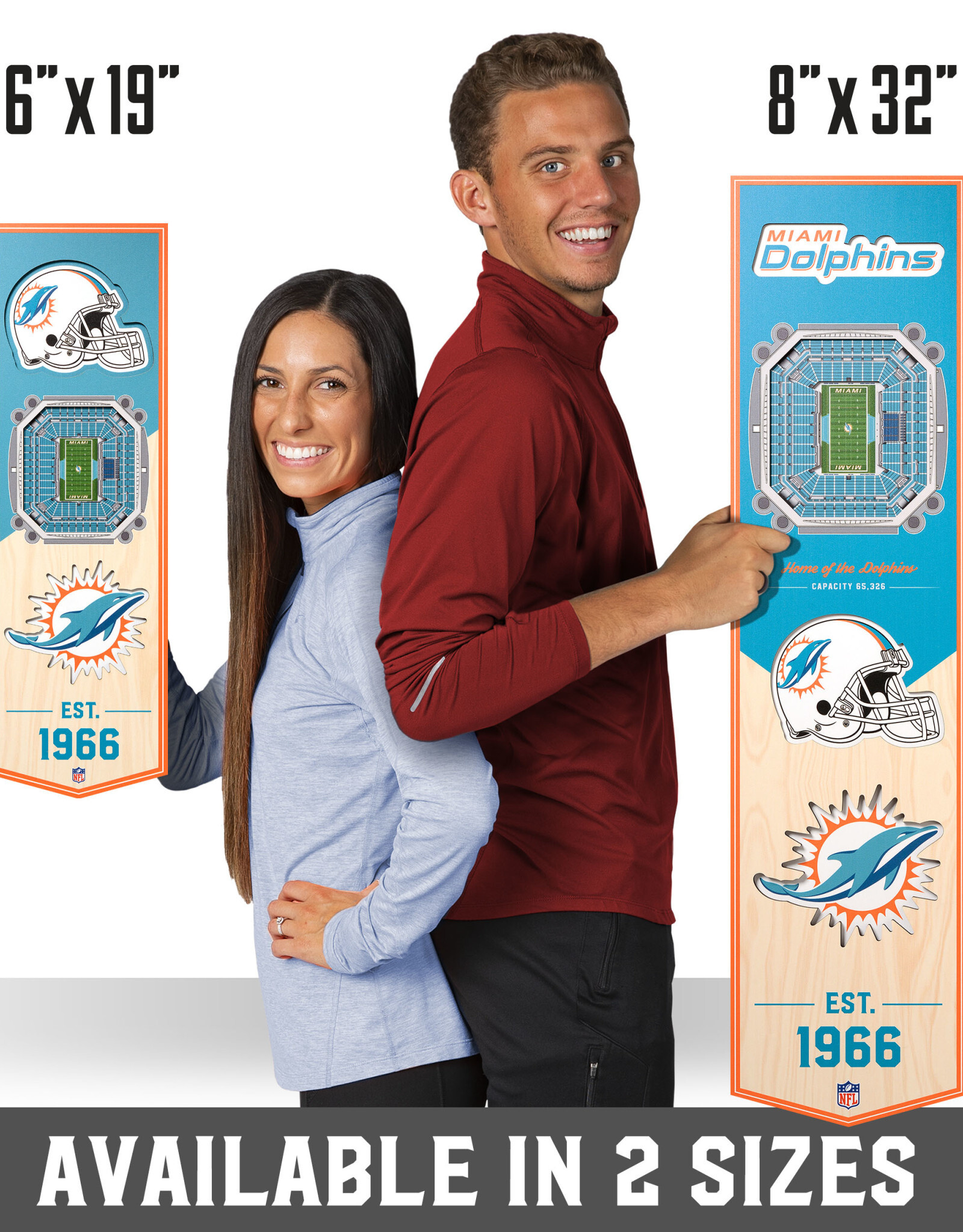 YOU THE FAN Miami Dolphins 3D StadiumView 6x19 Banner