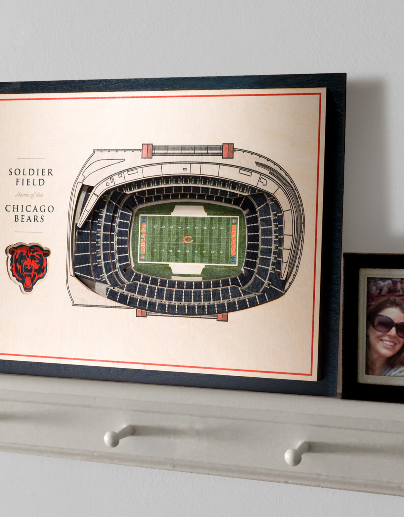 YOU THE FAN Chicago Bears 5-Layer 3D StadiumView Wall Art