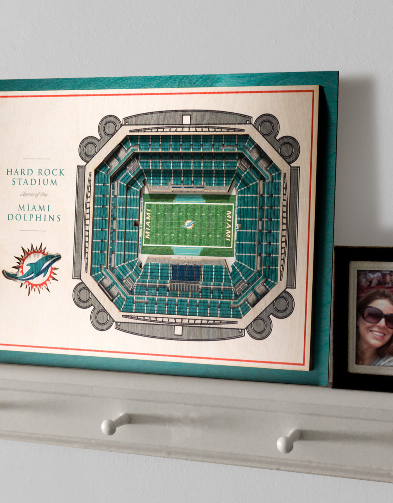 YOU THE FAN Miami Dolphins 5-Layer 3D StadiumView Wall Art