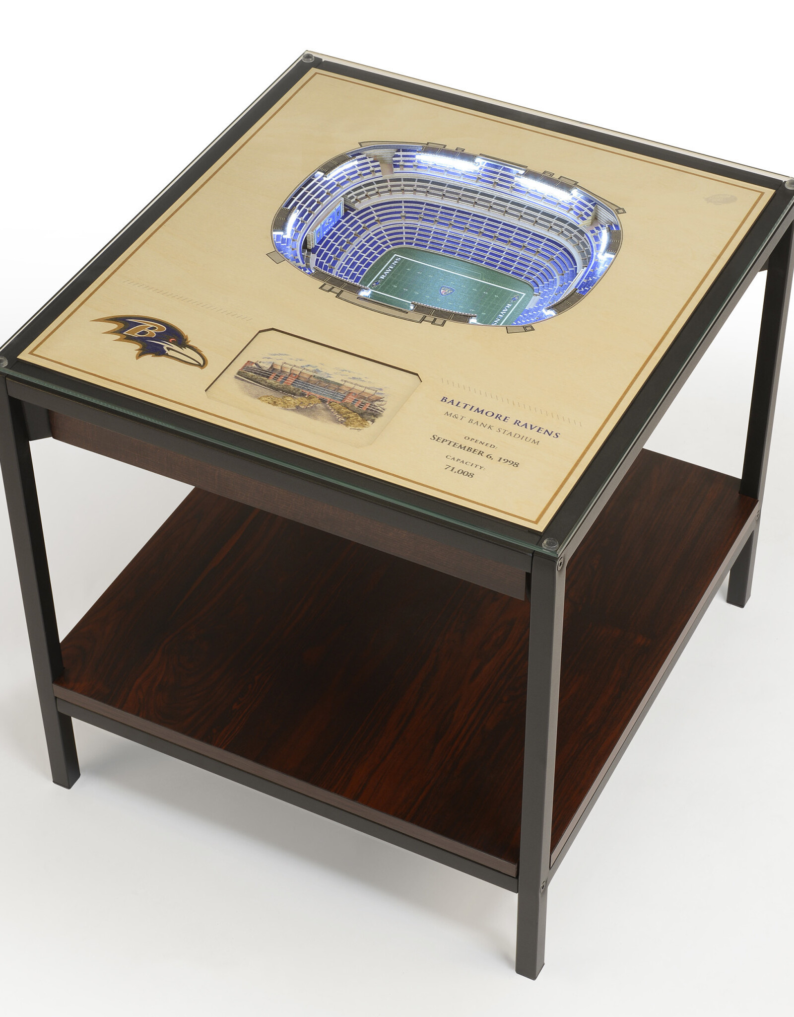 YOU THE FAN Baltimore Ravens 25-Layer LED StadiumView End Table