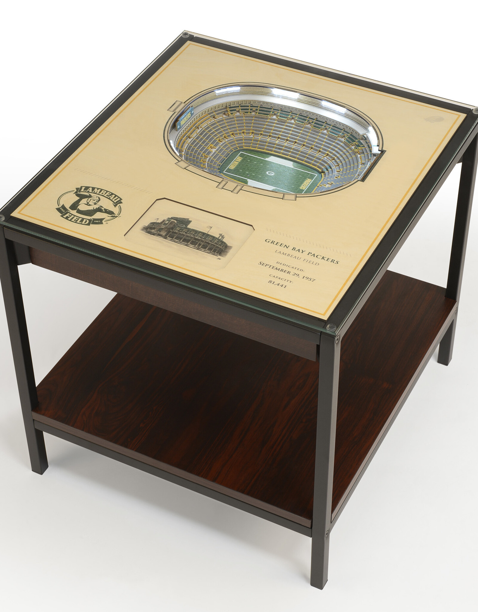 YOU THE FAN Green Bay Packers 25-Layer LED StadiumView End Table
