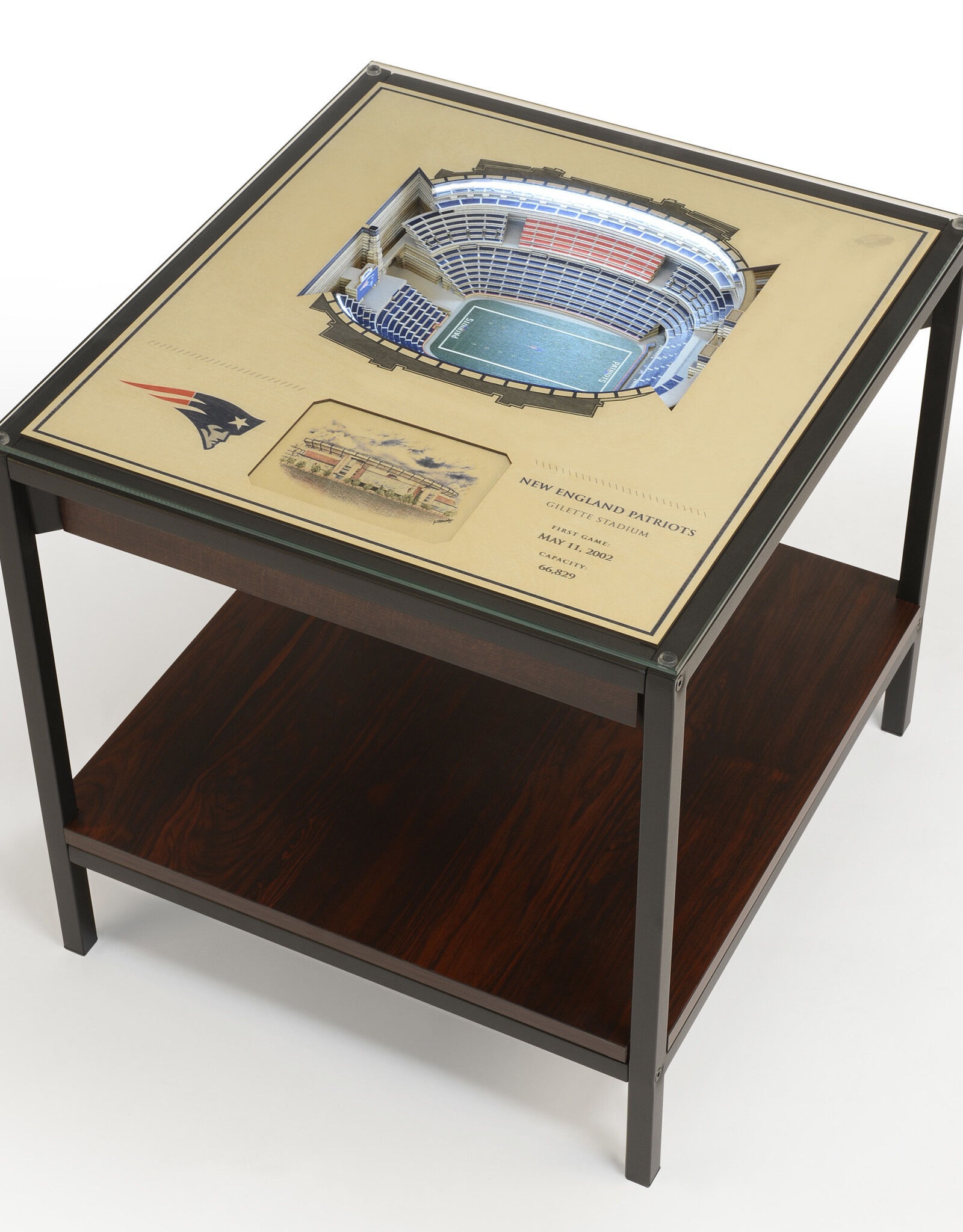 YOU THE FAN New England Patriots 25-Layer LED StadiumView End Table