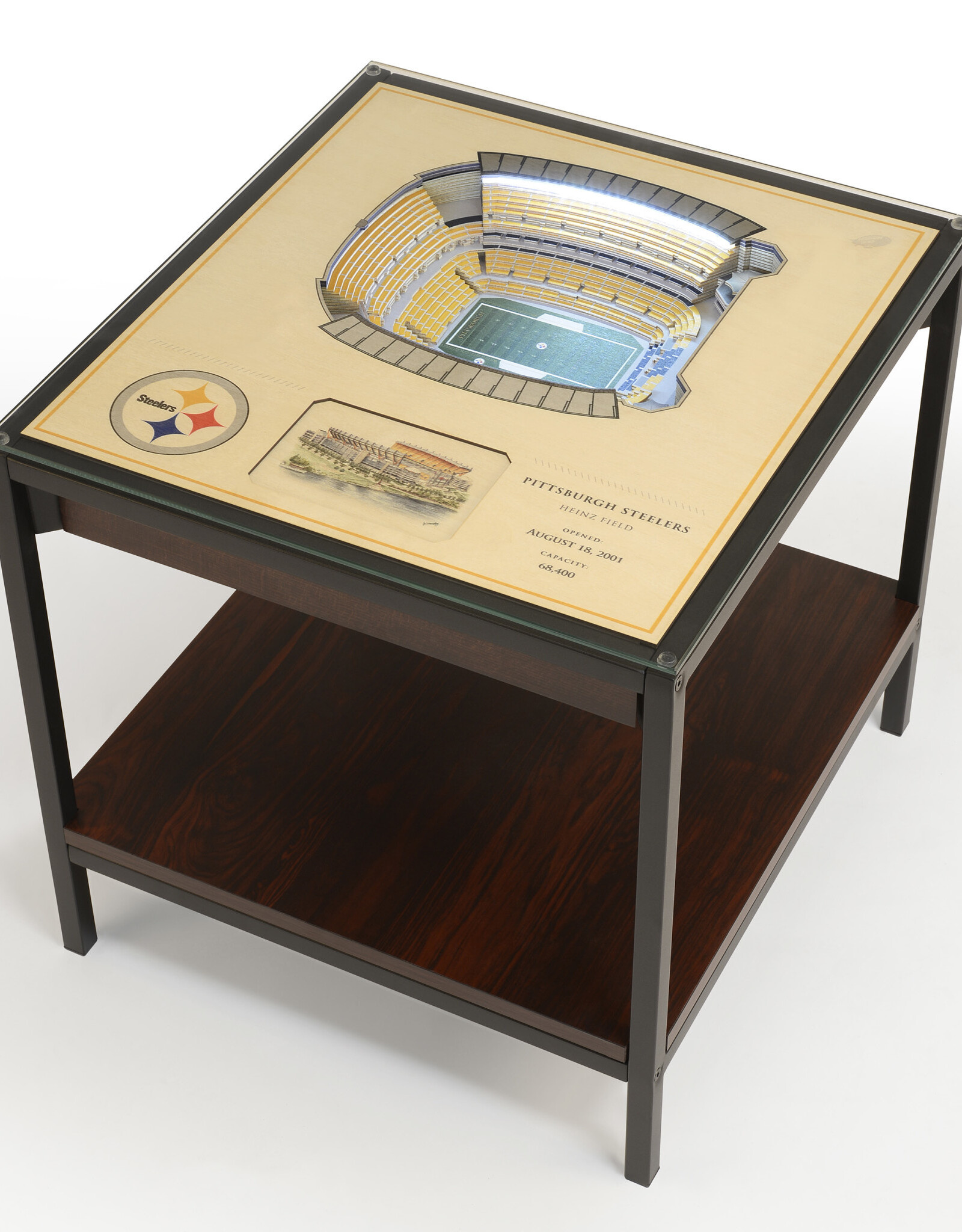 YOU THE FAN Pittsburgh Steelers 25-Layer LED StadiumView End Table