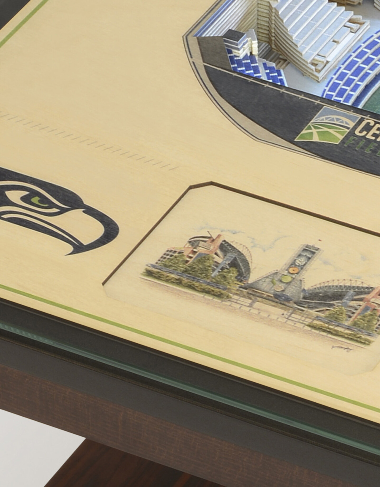 YOU THE FAN Seattle Seahawks 25-Layer LED StadiumView End Table