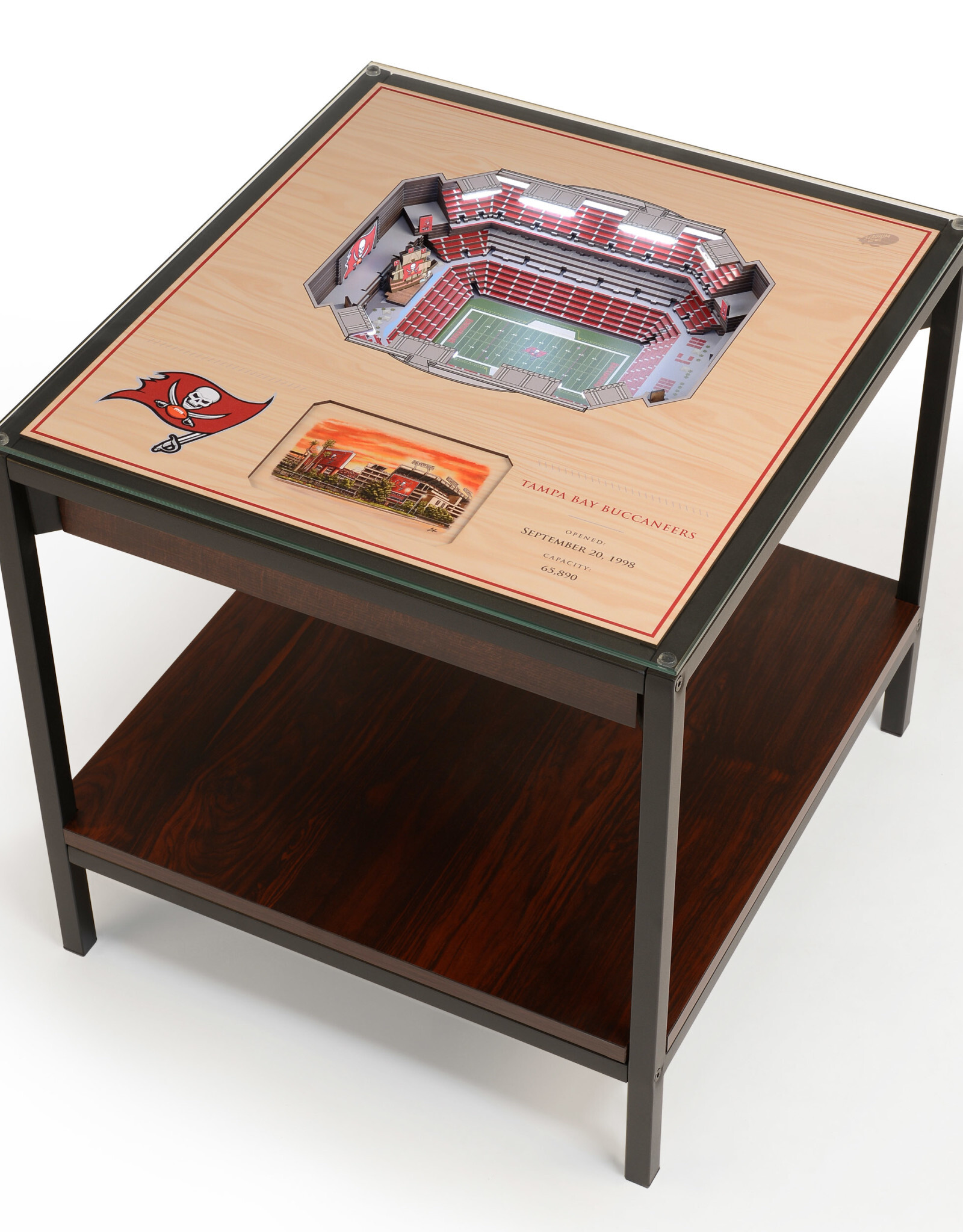YOU THE FAN Tampa Bay Buccaneers 25-Layer LED StadiumView End Table