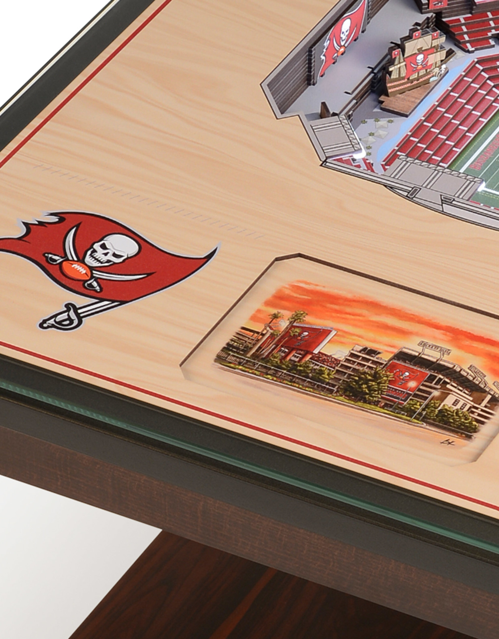 YOU THE FAN Tampa Bay Buccaneers 25-Layer LED StadiumView End Table